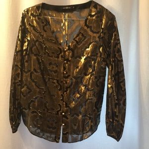 Alice & Trixie metallic gold & black M top